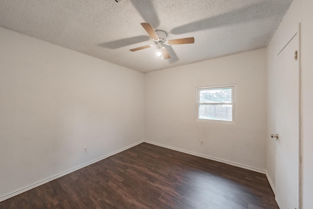 1941 Michael Ct, Pelican Bay, TX 76020 - unfurnished room with a textured ceiling, baseboards, a ceiling fan, and dark wood-style floors