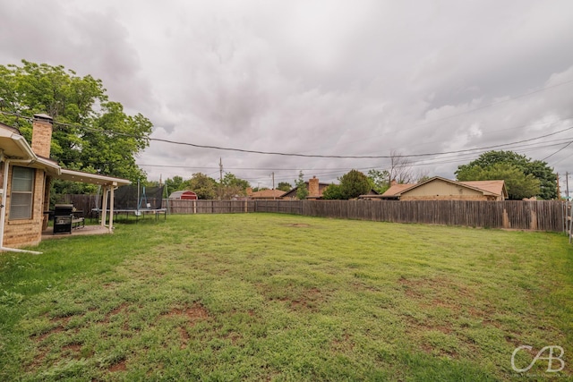 3749 Oldham Ln, Abilene, TX 79602 - view of yard with a trampoline and a fenced backyard