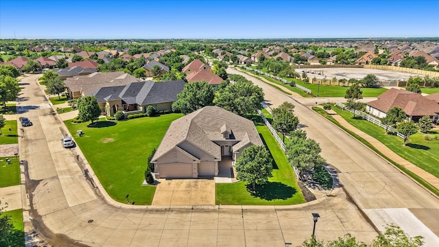 drone / aerial view with a residential view