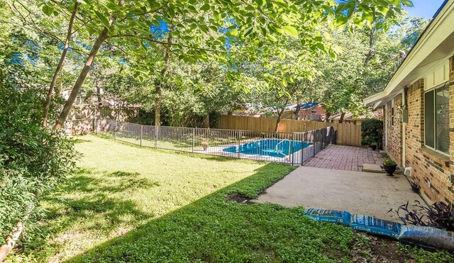 view of yard featuring a patio and a fenced backyard