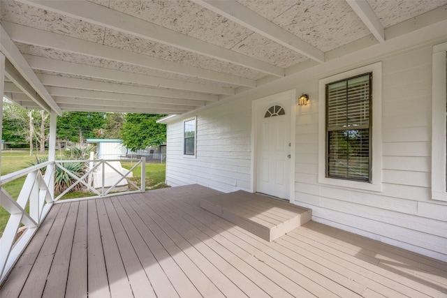 1509 Mitchell Dr, Bonham, TX 75418 - deck with an outbuilding