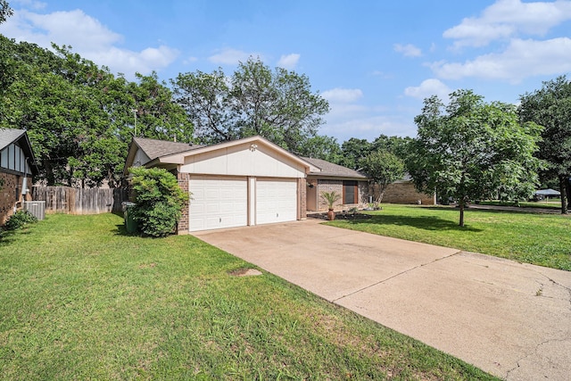 3811 Pelham Mnr, Arlington, TX 76016 - ranch-style home featuring a garage, fence, concrete driveway, a front yard, and brick siding