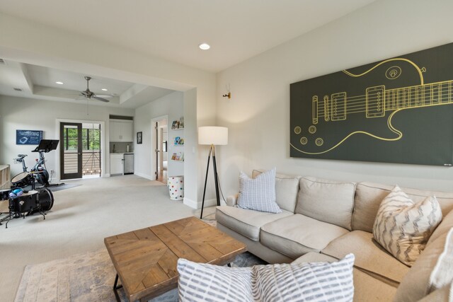 431 Blanning Dr, Dallas, TX 75218 - living room with baseboards, ceiling fan, recessed lighting, and carpet floors
