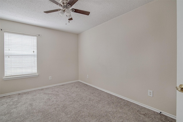 1001 Benjamin Dr, Burleson, TX 76028 - carpeted spare room featuring a textured ceiling, baseboards, and ceiling fan