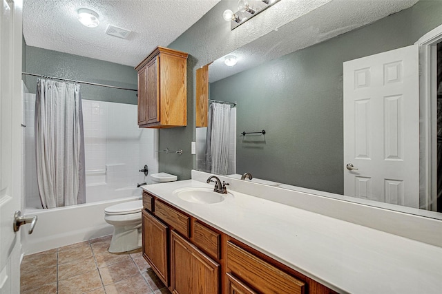 1001 Benjamin Dr, Burleson, TX 76028 - bathroom with vanity, a textured ceiling, toilet, and a textured wall