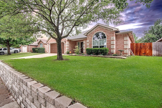 1001 Benjamin Dr, Burleson, TX 76028 - single story home featuring driveway, brick siding, a garage, and fence