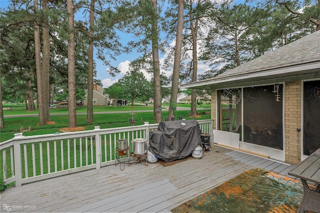 103 Maple Leaf Ln, Haughton, LA 71037 - wooden deck featuring a yard and a grill
