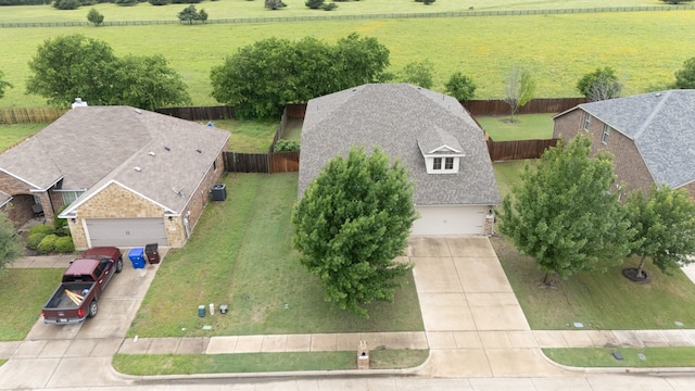 aerial view with a rural view