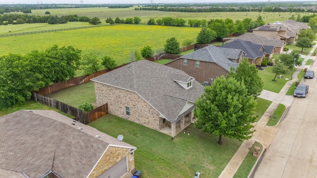 aerial view featuring a rural view
