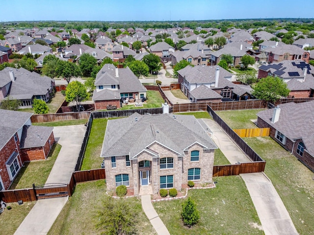 drone / aerial view with a residential view