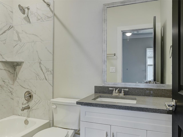 3356 Norris St, Plano, TX 75074 - bathroom featuring toilet, vanity, and shower / bathtub combination