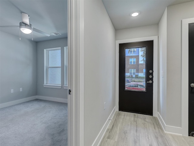 3356 Norris St, Plano, TX 75074 - entryway with ceiling fan, baseboards, and plenty of natural light