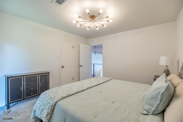 718 Byrd Dr, Abilene, TX 79601 - carpeted bedroom featuring a chandelier