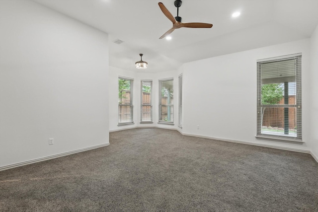 411 Deer Brooke Dr, Allen, TX 75002 - spare room featuring carpet floors, a ceiling fan, baseboards, and recessed lighting