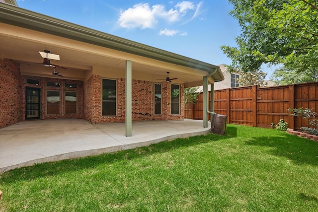 411 Deer Brooke Dr, Allen, TX 75002 - view of yard with a ceiling fan and a patio area