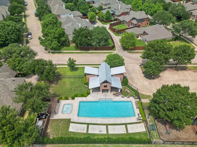 411 Deer Brooke Dr, Allen, TX 75002 - aerial perspective of suburban area featuring a pool area