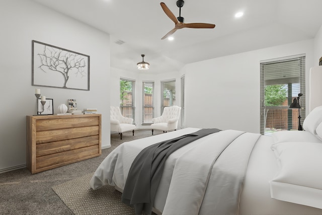 411 Deer Brooke Dr, Allen, TX 75002 - carpeted bedroom with multiple windows, recessed lighting, and ceiling fan