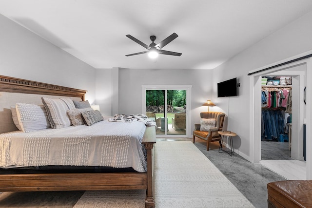 13533 Fm-1567 W, Brashear, TX 75433 - bedroom with access to outside, a ceiling fan, a spacious closet, and baseboards