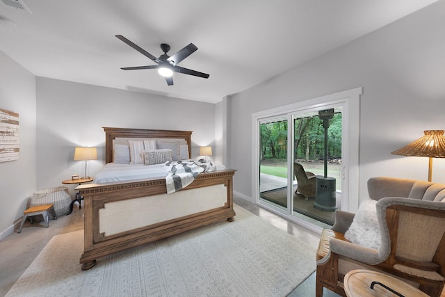 13533 Fm-1567 W, Brashear, TX 75433 - bedroom with access to outside, baseboards, and a ceiling fan