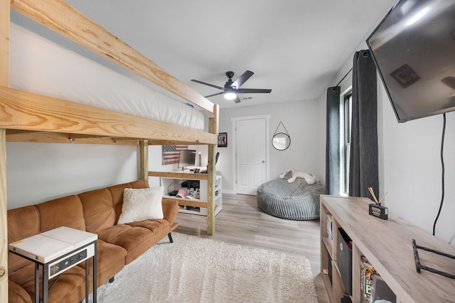 13533 Fm-1567 W, Brashear, TX 75433 - living area with wood finished floors and ceiling fan