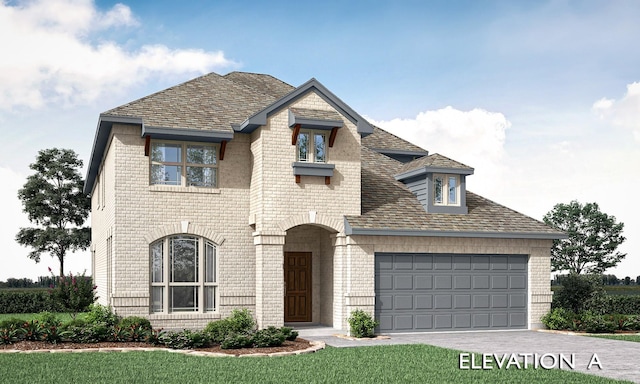 3152 Ferry Boat Ln, Granbury, TX 76049 - view of front of house with brick siding, driveway, and a garage