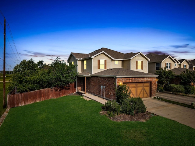 6224 Madrone Ct, Plano, TX 75074 - view of front of home featuring concrete driveway, brick siding, a shingled roof, and an attached garage