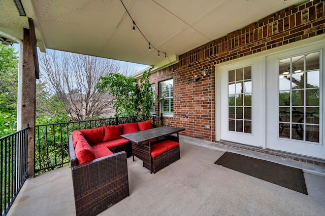 6224 Madrone Ct, Plano, TX 75074 - view of patio with french doors and an outdoor hangout area