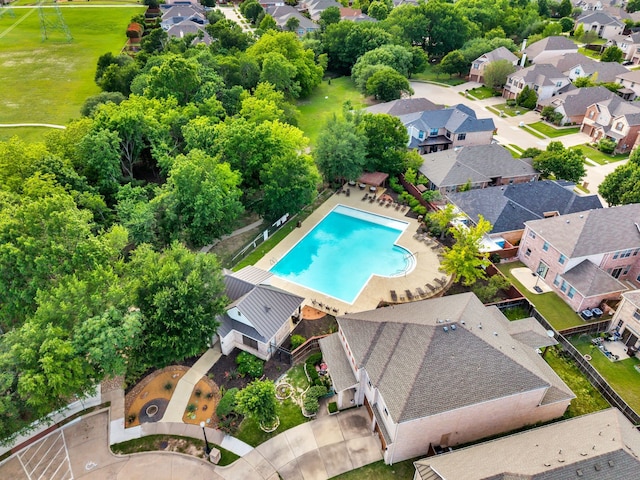 6224 Madrone Ct, Plano, TX 75074 - aerial perspective of suburban area with a pool area