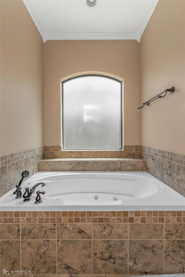 230 Welham Trce, Bossier City, LA 71112 - full bathroom featuring crown molding and a jetted tub