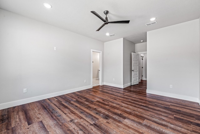 1007 Westwood, Graham, TX 76450 - unfurnished bedroom with baseboards, recessed lighting, visible vents, and wood finished floors