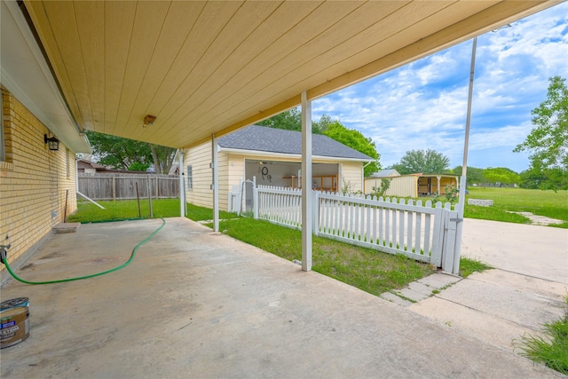 view of patio / terrace featuring fence private yard