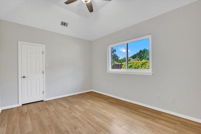 188 Jordan Ct, Lucas, TX 75002 - unfurnished room featuring light wood-style flooring, ceiling fan, and baseboards