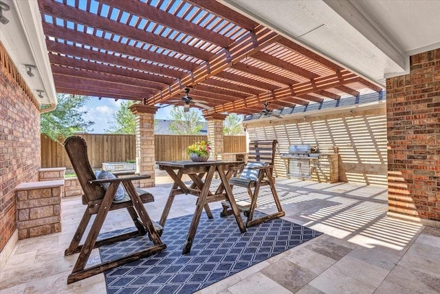 188 Jordan Ct, Lucas, TX 75002 - view of patio / terrace with outdoor dining space, a fenced backyard, and a pergola