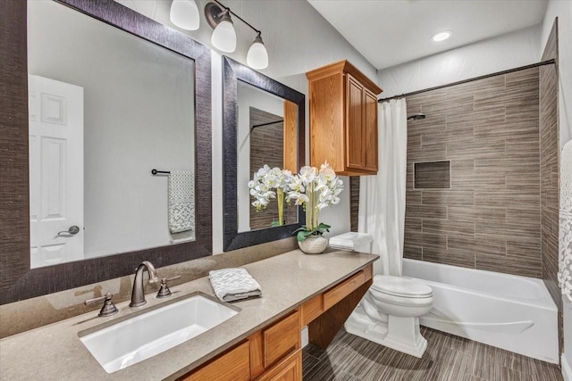 188 Jordan Ct, Lucas, TX 75002 - full bathroom featuring toilet, shower / tub combo, vanity, and tile patterned floors
