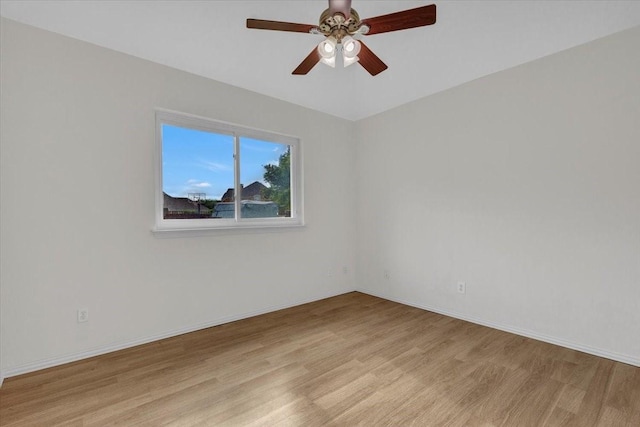 188 Jordan Ct, Lucas, TX 75002 - spare room with light wood finished floors, a ceiling fan, and baseboards