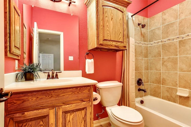 10853 Dixon Branch Dr, Dallas, TX 75218 - bathroom with toilet, vanity, and shower / bath combo with shower curtain