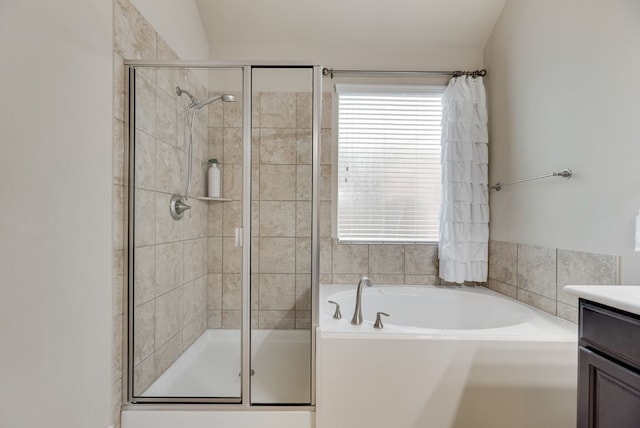 4416 Coney Island Dr, Frisco, TX 75036 - bathroom with a shower stall, vanity, and a bath