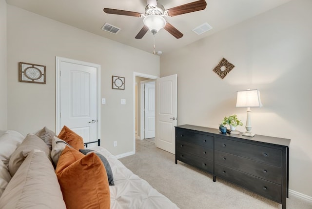 4416 Coney Island Dr, Frisco, TX 75036 - interior space featuring a ceiling fan, light carpet, visible vents, and baseboards