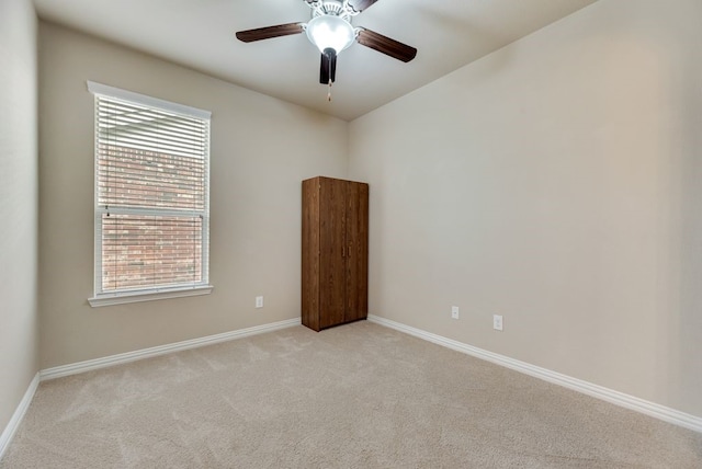 4416 Coney Island Dr, Frisco, TX 75036 - spare room featuring baseboards, light carpet, and a ceiling fan