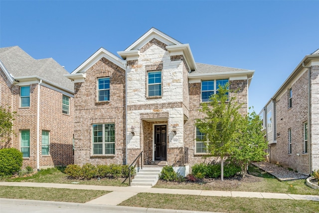 8708 Fairway Ln, Mckinney, TX 75070 - view of front facade with stone siding and brick siding