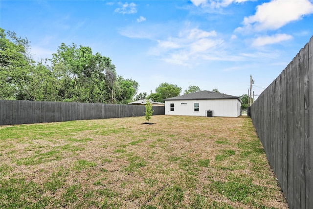7819 Brownsville Ave, Dallas, TX 75216 - view of yard with central AC unit and a fenced backyard