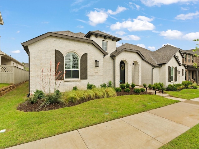 1509 Horizon Way, Northlake, TX 76247 - mediterranean / spanish home with brick siding, roof with shingles, fence, and a front yard