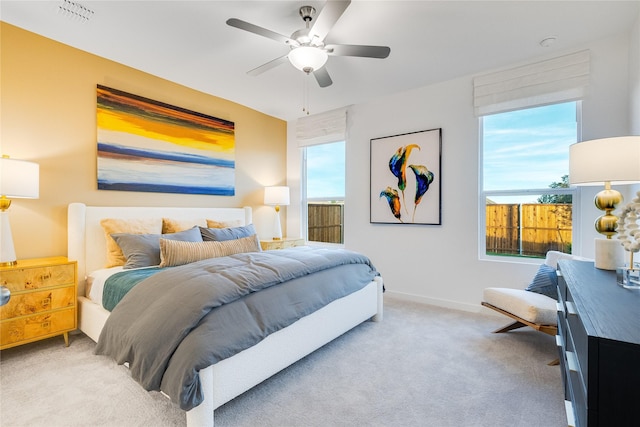 1805 Golden Sq, Cedar Hill, TX 75116 - carpeted bedroom with visible vents, baseboards, and a ceiling fan
