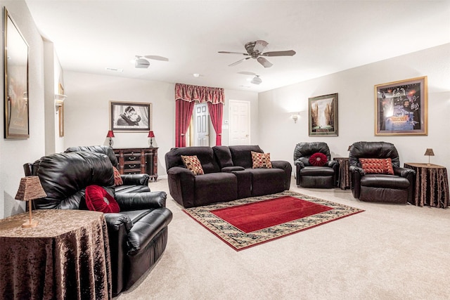 4600 Winter Park Dr, Richardson, TX 75082 - living area featuring carpet floors and ceiling fan