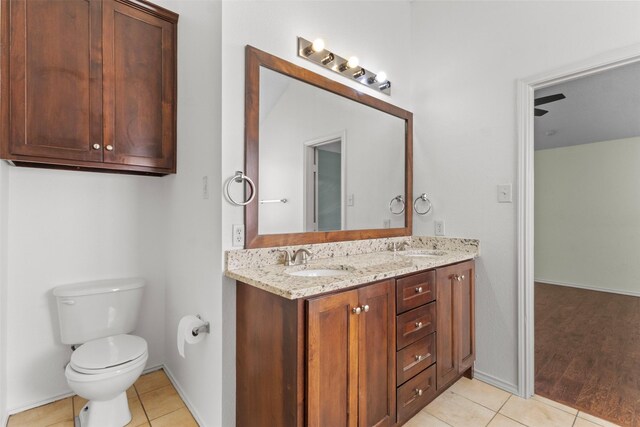 304 E Clover Park Dr, Fort Worth, TX 76140 - full bath with tile patterned flooring, double vanity, and a sink