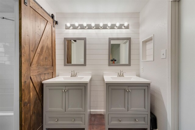 bathroom featuring two vanities