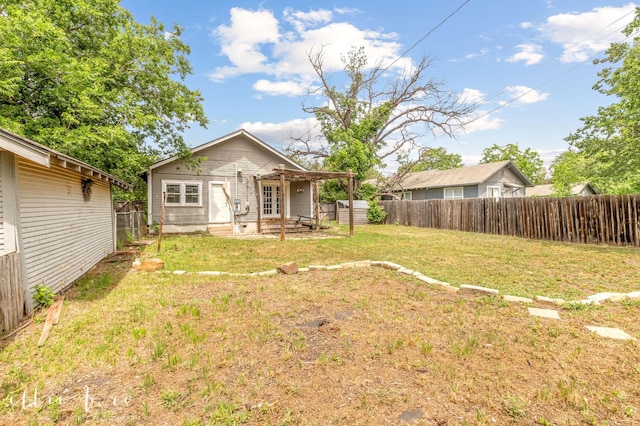 741 Vine St, Abilene, TX 79602 - view of yard with french doors and a patio area