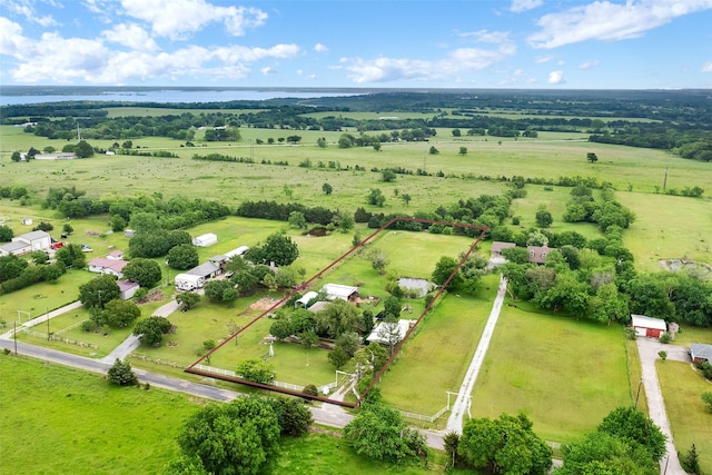 7634 Preston Rd, Denison, TX 75020 - overview of rural landscape with property parcel outlined and a pastoral area
