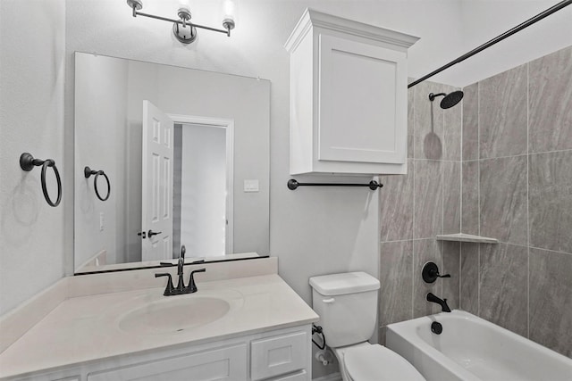 2506 Chalmers Rd, Glenn Heights, TX 75154 - full bathroom with vanity, toilet, and bathtub / shower combination