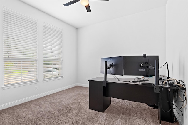 2507 Lavaca Dr, Euless, TX 76039 - carpeted office space featuring ceiling fan and baseboards